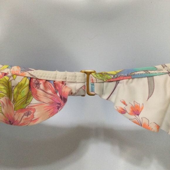 RAISINS Floral Off the Shoulder‎ Floral One Piece Ruffled Swimsuit Med - Picture 10 of 14